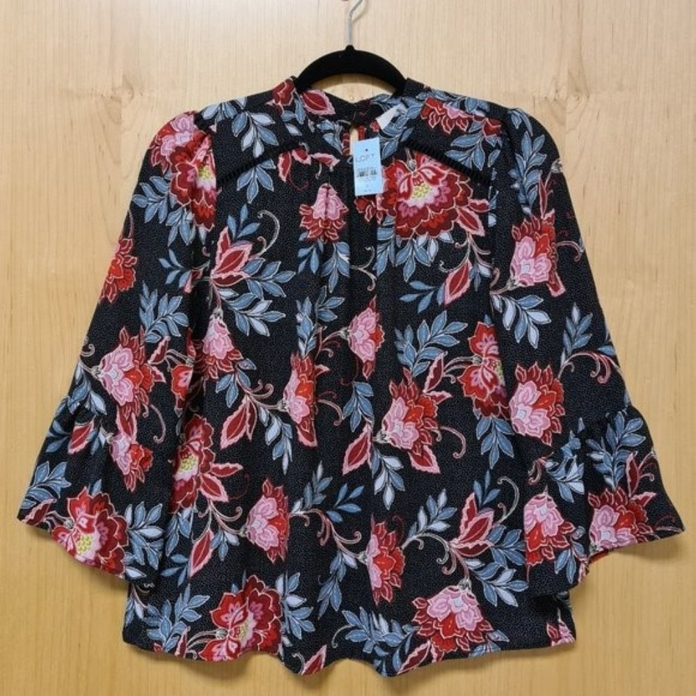 LOFT NWT Petite Garden Bell Sleeve Blouse SP - Picture 4 of 7